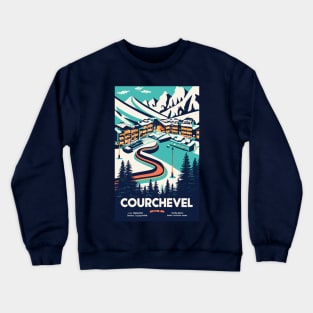 A Vintage Travel Art of Courchevel - France Crewneck Sweatshirt
